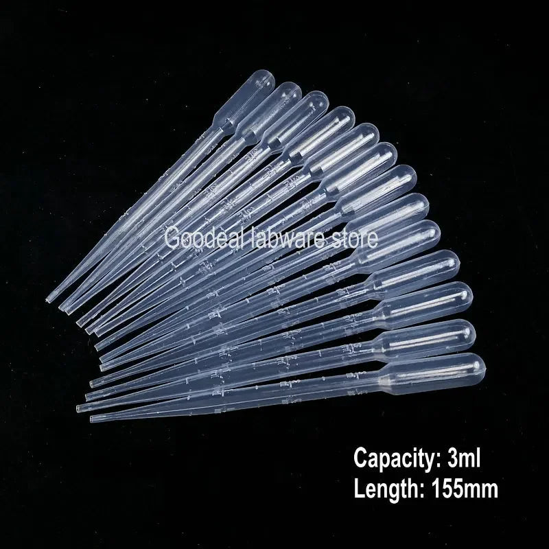 500pcs 1000pcs 2000pcs 0.2ml 0.5ml 1ml 2ml 3ml 5ml Transparent Plastic Pasteur Pipette Disposable Essential Oil Dropper