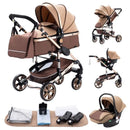 Kinderwagen 3 in 1, vierrädriger Kinderwagen, 2 in 1 Babyauto, leichte Kinderwagen, Multifunktionskinderwagen, Kinderwagen, Poussette