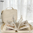 Travel Jewelry Organizer Case,Jewelry Bags Jewelry Storage Book Binder with Clear Zipper Velvet Pouch for Traveling,Earrings
