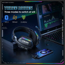 Wireless Gaming Headset: 2.4G/Wired/Bluetooth 3 Modes, Bendable HD Mic, Soft Ear Pads, Immersive Sound for PC/PS4/PS5 – Black