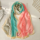 Gradient Colours Women Foulard Elegant Chiffon Georgette Bandana Scarf Summer Beach Travel Sun Protection Thin Silk Feeling