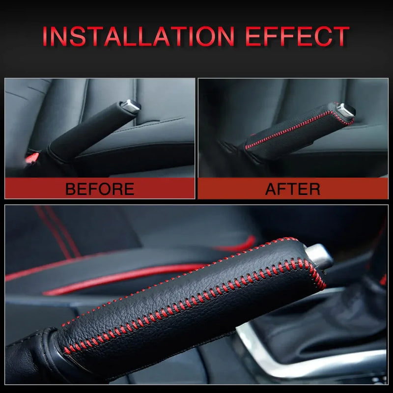 Car Leather Gears Handbrake Cover for SEAT Altea Toledo MK1 MK2 Ibiza Cupra Leon Cupra for Skoda Fabia Rapid