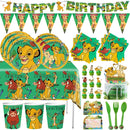 Lion King Simba Party Decorations Disposable Tableware Cup Plate Napkin Tablecloth Cake Topper Banner for Kids Party Supplies