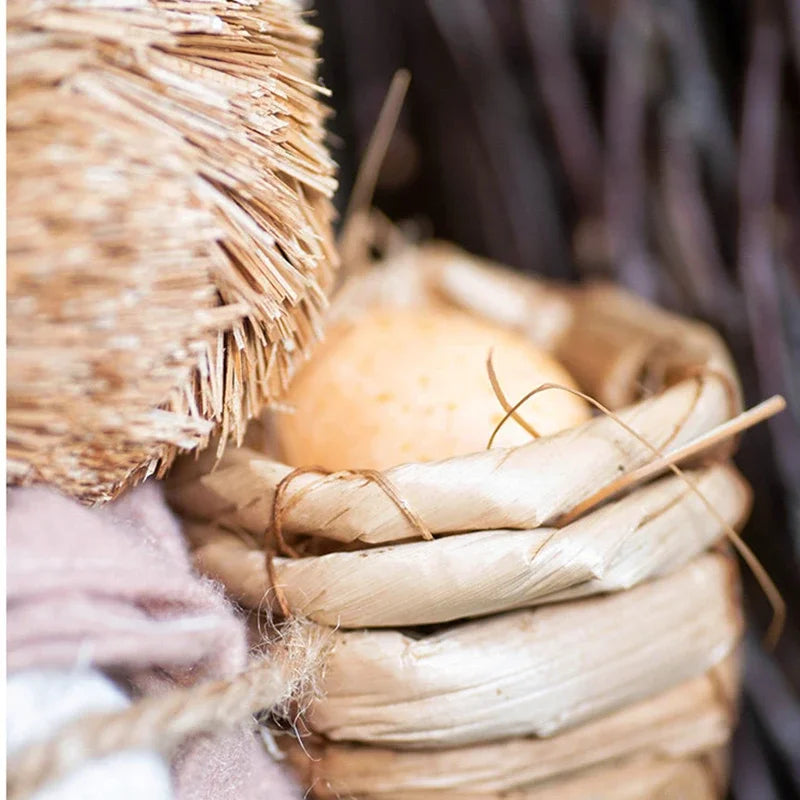 46cm Straw Woven Bunny Straw Rabbit Decoration Ornament Easter Holiday Decors Sculptures & Statuette Yard Party Home Supply