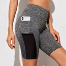 Damen Workout Leggings Fitness Nahtlose Mesh Sporttaschen Leggings Damen Fashion High Waist Leggings Damen Yoga Laufhosen