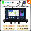 Podofo 8Core 9 ''Car Radio For Renault Megane 3 2009-2014 Multimedia Player Android Auto Carplay BT WIFI 4G Navigation Car Audio
