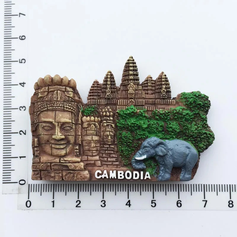 Cambodia Travelling Fridge Magnetic Stickers Angkor Wat Tourist Souvenirs Fridge Magnets Home Decor Message Board Stickers