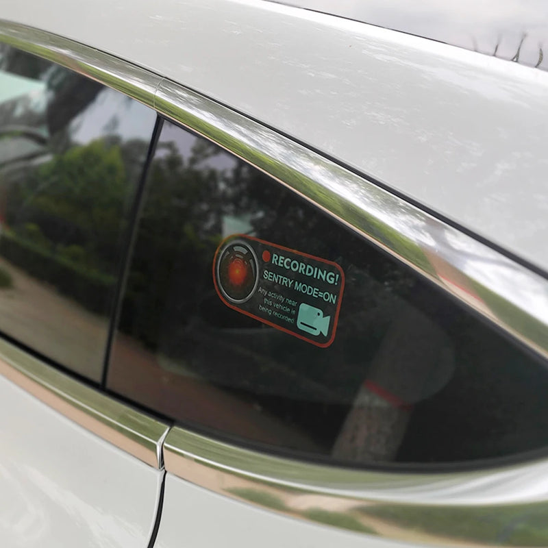 Car Window Sticker Recorder Logo Decal for Tesla BMW Benz Hyundai Honda Toyota Lexus Ford Kia Renault Peugeot Audi Accessories