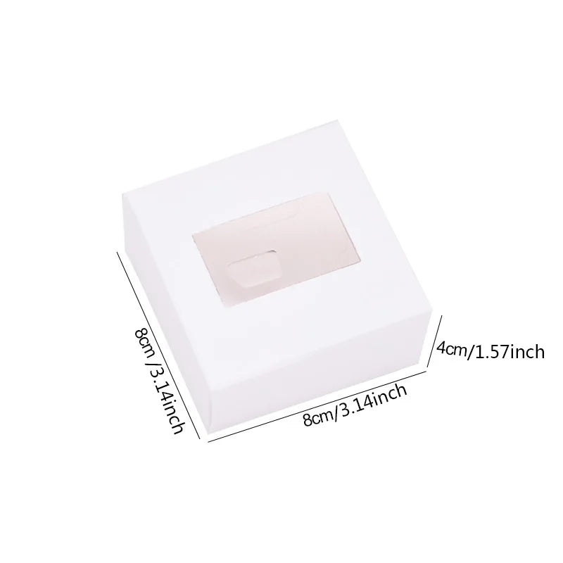 6Pcs Black/White Kraft Paper DIY Gift Box With Window Wedding Birthday Party Decoration Cake Packaging Box Event Party Gift Case