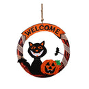 Halloween Pendant Indoor Outdoor Halloween Decor Wooden Halloween Party Decor Pumpkin Bat Hanging Pendant Welcome for Spooky