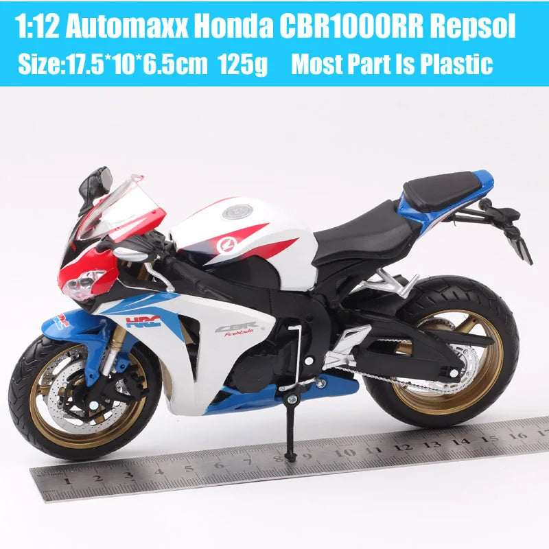 1/12 Scale Honda CBR1000RR CBR Repsol Fireblade Motorcycle Diecast Miniature Vehicles Racing Bike Model Toy Automaxx  Joycity