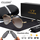 CLLOIO New Titanium Alloy Sunglasses Polarized Men's Sun Glasses Women Fashion Pilot Gradient Eyewear Photochromic Oculos De Sol