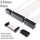 IDC Type Card Edge Connector Slot 2.54 mm Pitch 10 14 16 20 24 26 30 34 40 50 60 64 Pin PCB Socket With 20cm Flat Cable 1.27 mm