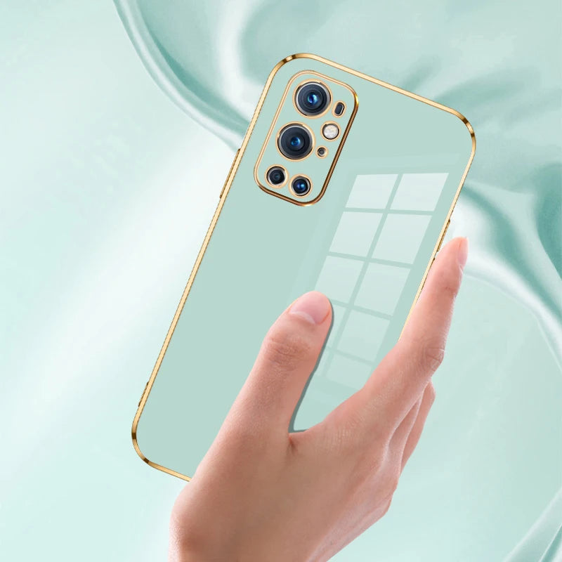 For OnePlus 9 Pro Case 1+9RT Phone Case One Plus 9 Cover OnePlus 9 RT 1+ 9 Pro 9R 9p Luxury Square Plating Shockproof Back Cover