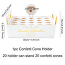 Kraft Paper Wedding Confetti Cone Holder Support for Wedding Decor Confetti Cones Stand Box Tray Fake Flower Wedding Paper Cones