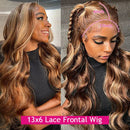 Honey Blonde Lace Front Wigs Highlight Wigs Human Hair13x6 Hd Transparent Lace Front Wig 13x4 Body Wave Frontal Wig  For Women