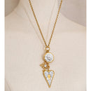 Yhpup 80+5cm Stainless Steel Cross Heart Pendant Long Necklace 2026 New Arrivals Fashion Attractive Europe Statement Jewelry