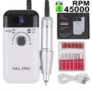 45000RPM Electric Nail Drill Machine Nail File For Manicure Pedicure Salon Rechargeable Sanding Tool