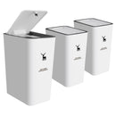Trash Can with Lid, 3 Pack 4 Gallons/15 Liters Garbage Can with Press Top, Small Trash Can Dog Proof, Plastic Trash Bin, Waste