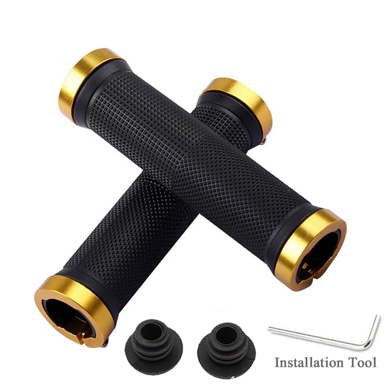 Bicycle Grips BMX Bike Handbar Grips Rubber Bilateral Lock Mountain MTB Bikes Handlebar Grips Non-slip Cycling Bike Accessories