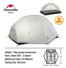 Naturehike Mongar Tent Camping Tent 2 Person Ultralight Professional Waterproof & Windproof Backpack Tent 20D Nylon Travel Tent