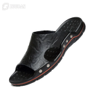 Mens Slippers Outdoor Summer Genuine Leather Slides for Men Couple Non-slip Women Home Fashion Casual Single Shoes Large Size