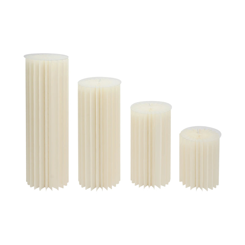 4PCS Wedding Party Flower Stand Cylinder Foldable Cardboard Centerpiece Dessert Table Columns Display Stand 40+60+80+100cm