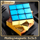 [CubeFun] SengSo Metal 3x3 Magnetic Golden Cubo Magic Cube Puzzle Speed Cibe M3 3x3x3 Magico Cubo Кубик Рубика Cibo Toy