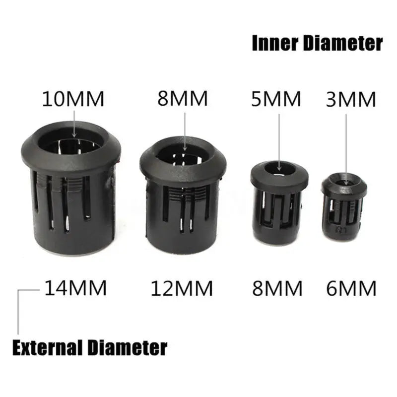 25/50pcs Black Plastic Lamp Bases 3mm/5mm/8mm/10mm LED Diode Holder Black Clip Bezel Socket Mount DIY Light Emitting Diode