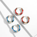 New Fashion Enamel Flower Huggie Hoop Earrings for Women Vintage Boho Circle Small Earrings Statement Jewelry 2022 Brincos Gifts