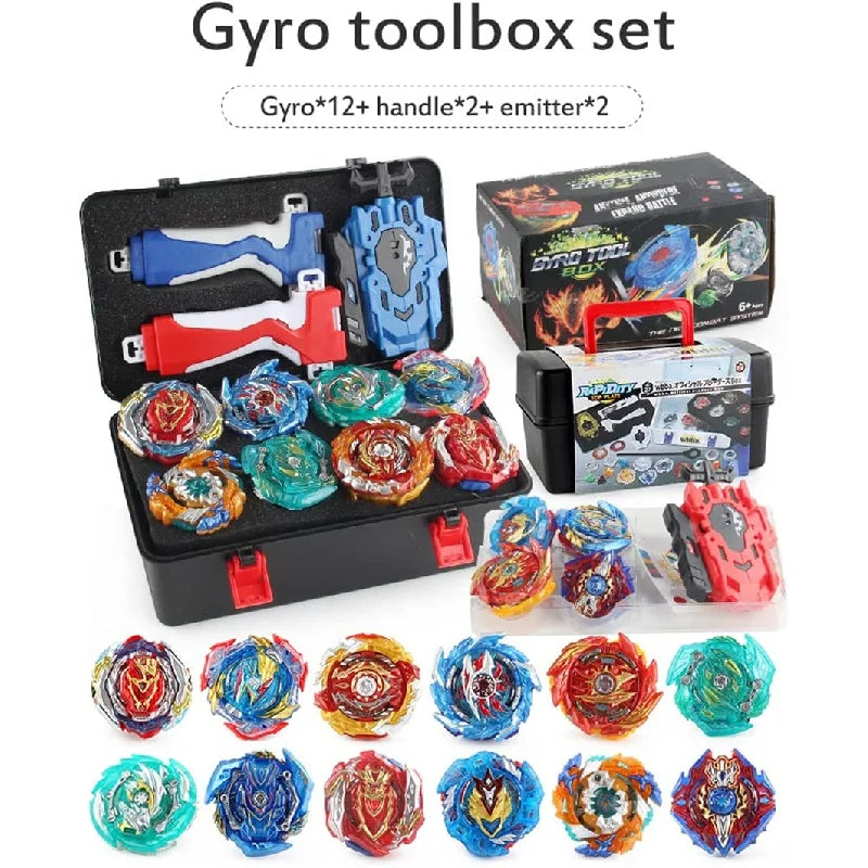 Takara Tomy Beyblades Burst Launcher Grip Toy Blade Set Game Storage Box 12 Top Burst Gyro 2 Launcher Birthday Gift for Boy