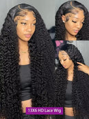 Linktowig HD Lace 13x6 Deep Wave Frontal Wig Curly Human Hair Wigs Brazilian 5x5 Glueless Lace Closure Raw For Women 200 Density