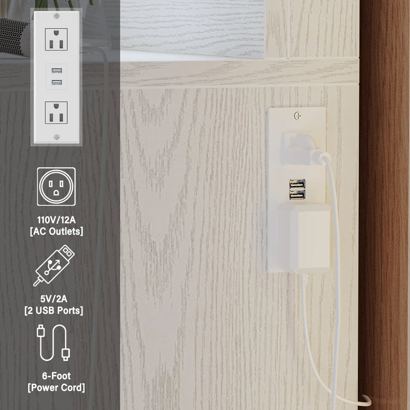 IRONCK Vanity Desk Set with LED Lighted Mirror & Power Outlet, 7 Drawers Makeup Vanities Dressing Table with Stool, for Bedroom