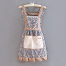 1pc Strap Canvas Floral Apron with Hood, Waterproof Oil-resistant Breathable Workwear WaistApron