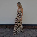 The Riviera | Polka-Dot Scarf-Sling Beach Maxi Dress