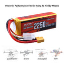 SUNPADOW 3S Lipo Battery 11.1V 25C 40C 60C 2250mAh with XT60 Plug for RC Airplane Aircraft Quadcopter Helicopter Drone FPV Model