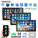 ESSGOO 7"/9"/10“ 2 DIN Android 14 4+64G Car Stereo Carplay Android Auto GPS Navi Bluetooth FM RDS Radio WIFI Touchscreen ChatGPT