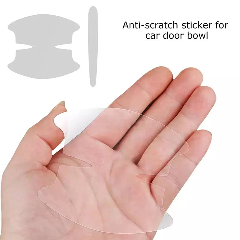 SEAMETAL 8PCS Universal Car Door Handle Bowl Scratch Protective Stickers Transparent Car Handle Anti-collision Protection Strip