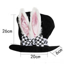 Easter White Rabbit Top Hat Alice Wonderland Cosplay Bunny Bowler Men Women March Hare Costume Accessory Topper With Ears