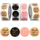 500 Stück Gold Rosa Dankeschön Aufkleber Kraftpapier Siegel Etiketten Kleinunternehmen Zubehör Handgemacht mit Liebe Aufkleber für Geschenk Dekoration