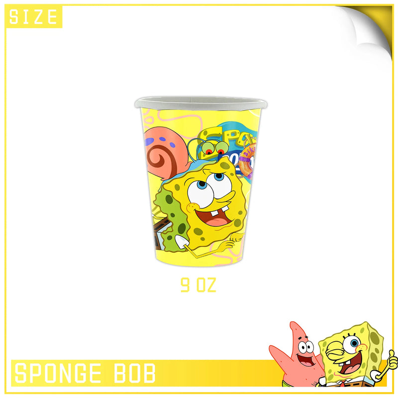 Cartoon Yellow Sponge-Bob Theme Party Supplies Disposable Tableware Plate Cup Tablecloths Balloons For Kids Birthday Baby Shower