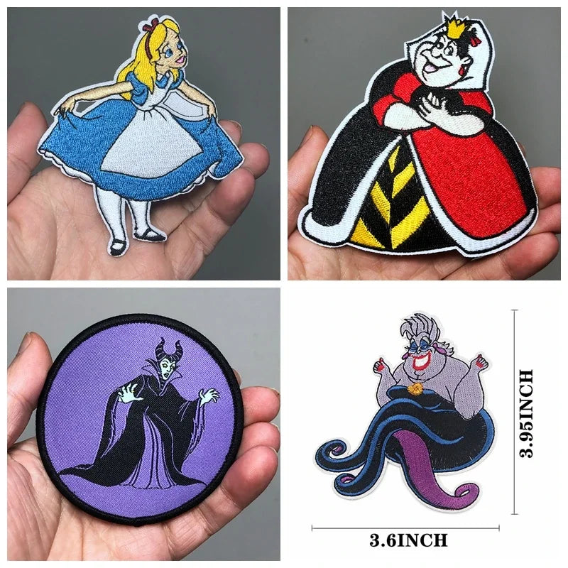 Mermaid Mulan Princess Patch for Children Embroidery for DIY Iron Clothing on Patch on Bag for Clothes Accessories Custom Patch