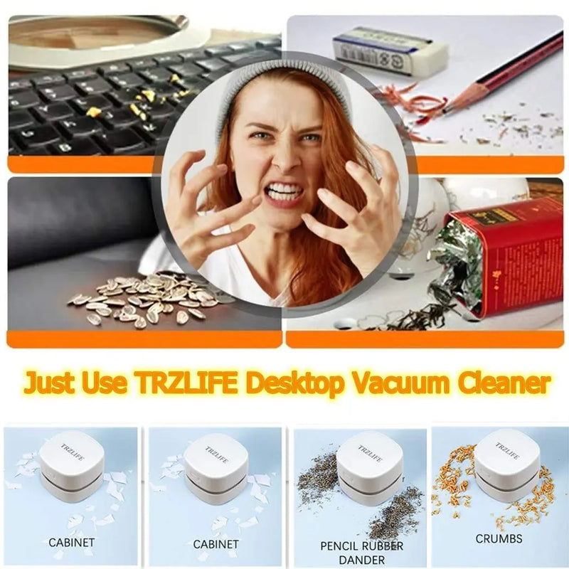 Mini Vacuum Desk Vacuum Cleaner For Desk High Suction Material Strong And Durable Table Dust Catcher Suck Up Crumbs Dirt Gift