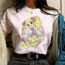 Candy Candy Kawaii T-shirt Casual Round Neck Short Sleeved Women's Fashionable Loose Short Sleeved Trendy Women's Clothing Tops