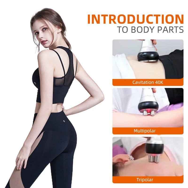 3 In 1 Beauty Body Slimming Massager Cavitation Machine Multi-Functional Device Face Body Tightening Lifting Spa Skincare Tool