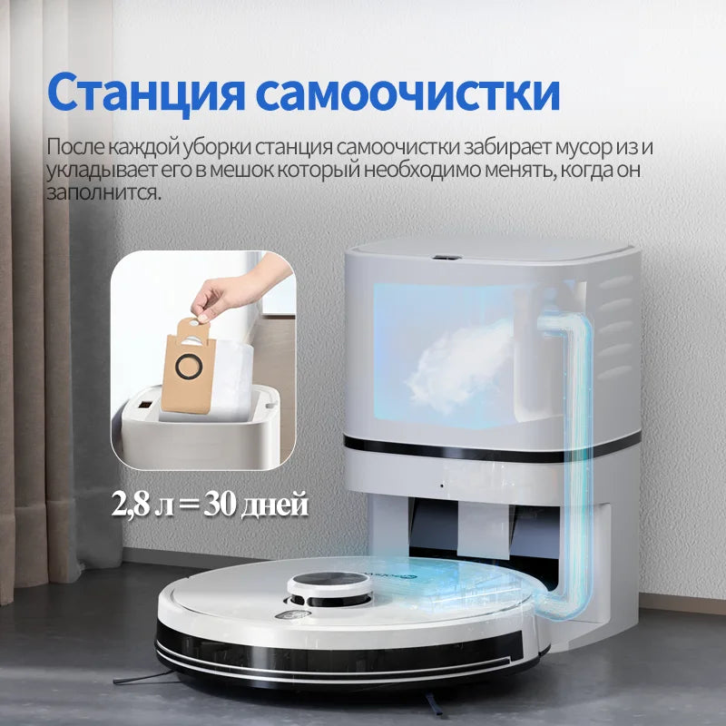 NEATSVOR S600 Robot Laser Navigation 6000PA Dust Bag Automatic Dust Collection System Smart Home