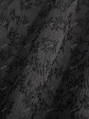 ROSEGAL Plus Size Gothic Dresses Black Vestidos Floral Jacquard Embroidered PU Straps Grommet Buckle Lace Up Handkerchief Dress