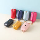 Leather Dog Poop Bag Holder Dog Waste Bag Dispenser with Metal Clip for Leash Belt Portable Leather Doggy Poop Bags Holder