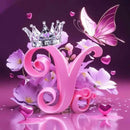 Huacan New Arrivals Diamond Painting Crown Letters  Full Drill Mosaic Butterfly Alphabet Art Wall Decor For Home Craft Kit
