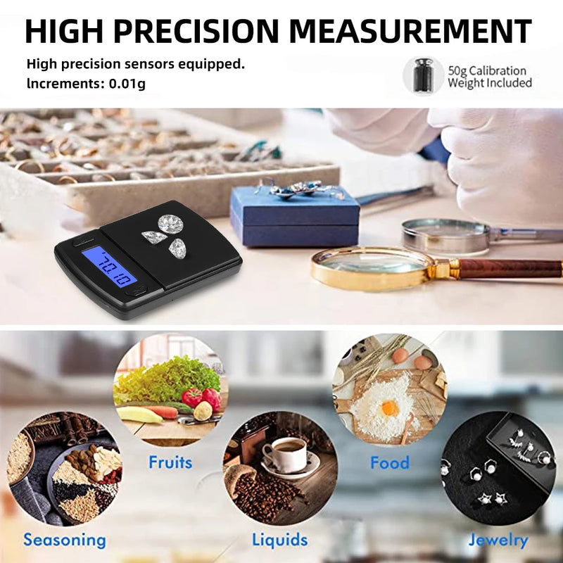 Weighing Scale 200g/300g/500g X 0.01g Electronic Precision Scales Balance Digital Mini Kitchen Scale Electronics Pocket Scale
